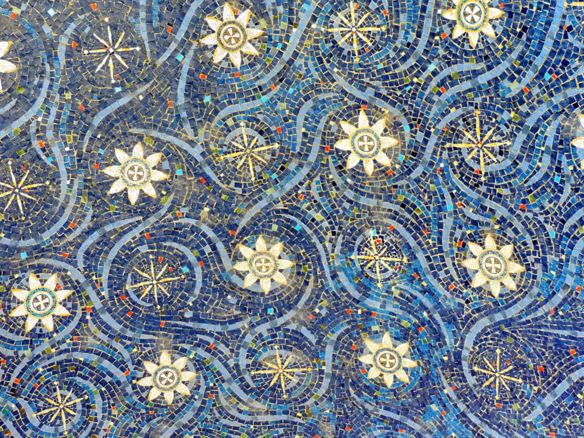 Arabesque, blauw, handgemaakte, mozaïek, textuur, patroon, abstract, decoratie