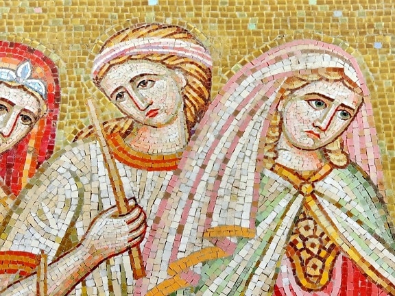 abad pertengahan, mosaik, Ratu, Perempuan, agama, penciptaan, seni, budaya