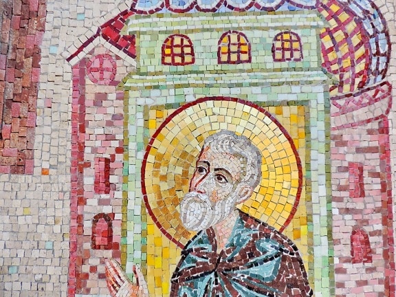 handmade, mosaic, art, wall, old, religion, painting, culture