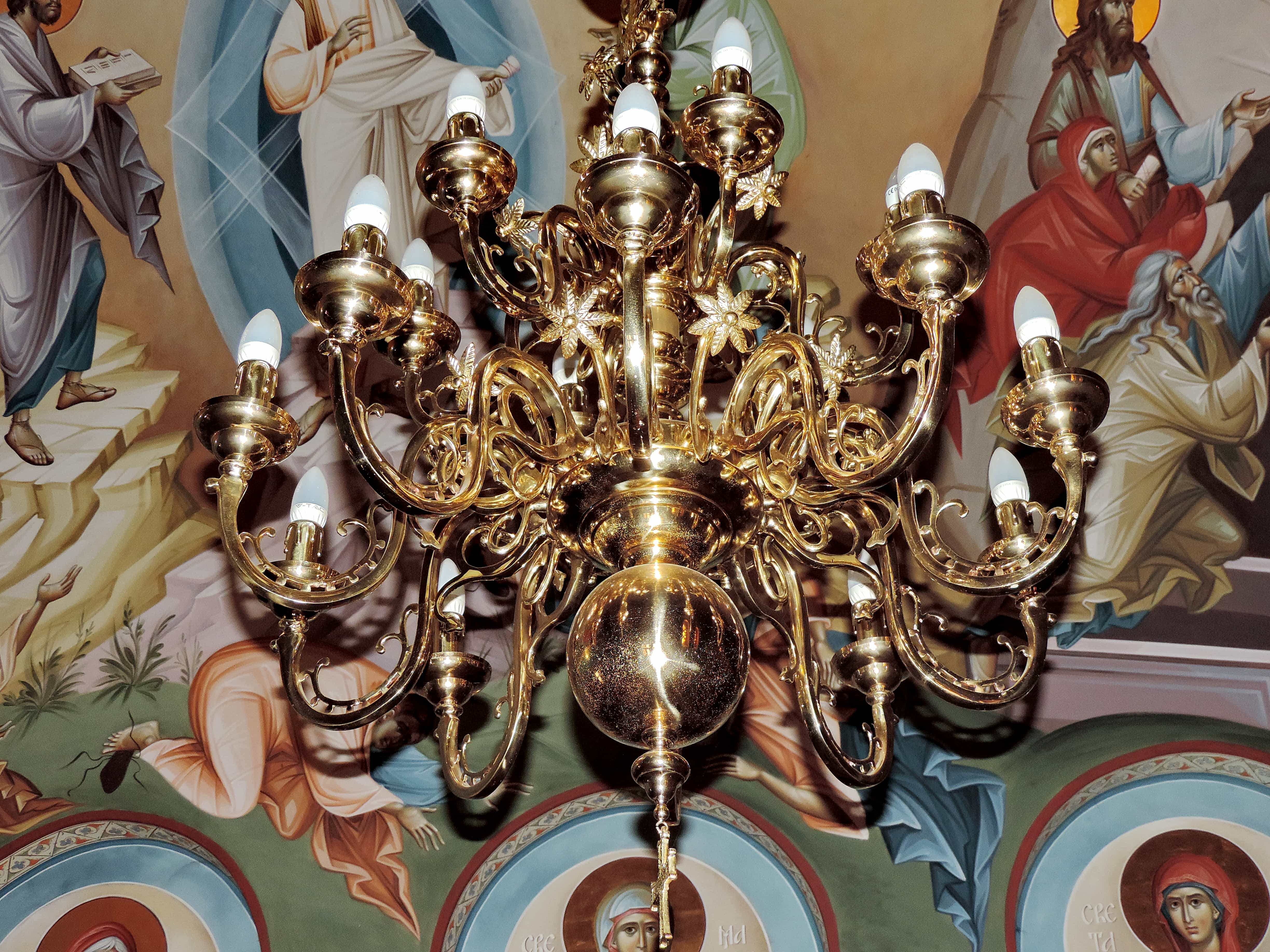 Free picture: chandelier, religion, decoration, gold, christmas, church ...