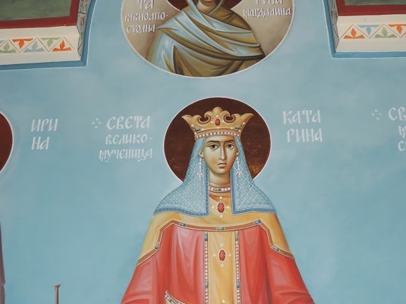 art, christianity, icon, kingdom, medieval, queen, Serbia, vestment