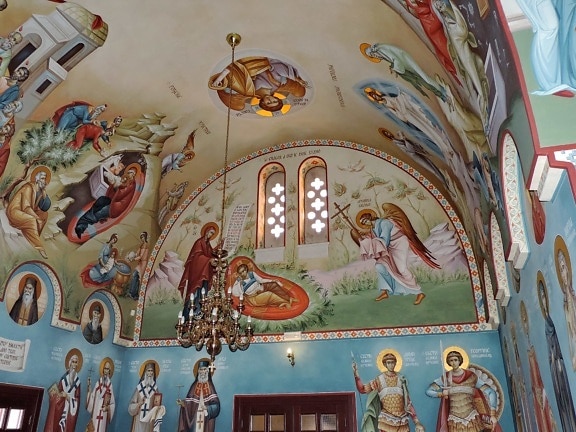 oltář, kostel, ikona, výzdoba interiéru, středověké, ortodoxní, malba, náboženství