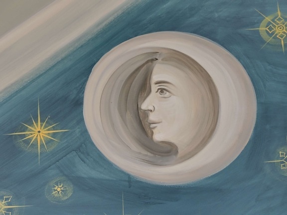 Анотація, обличчя, Образотворче мистецтво, місяць, зірочок, Всесвіт, жінка, на відкритому повітрі