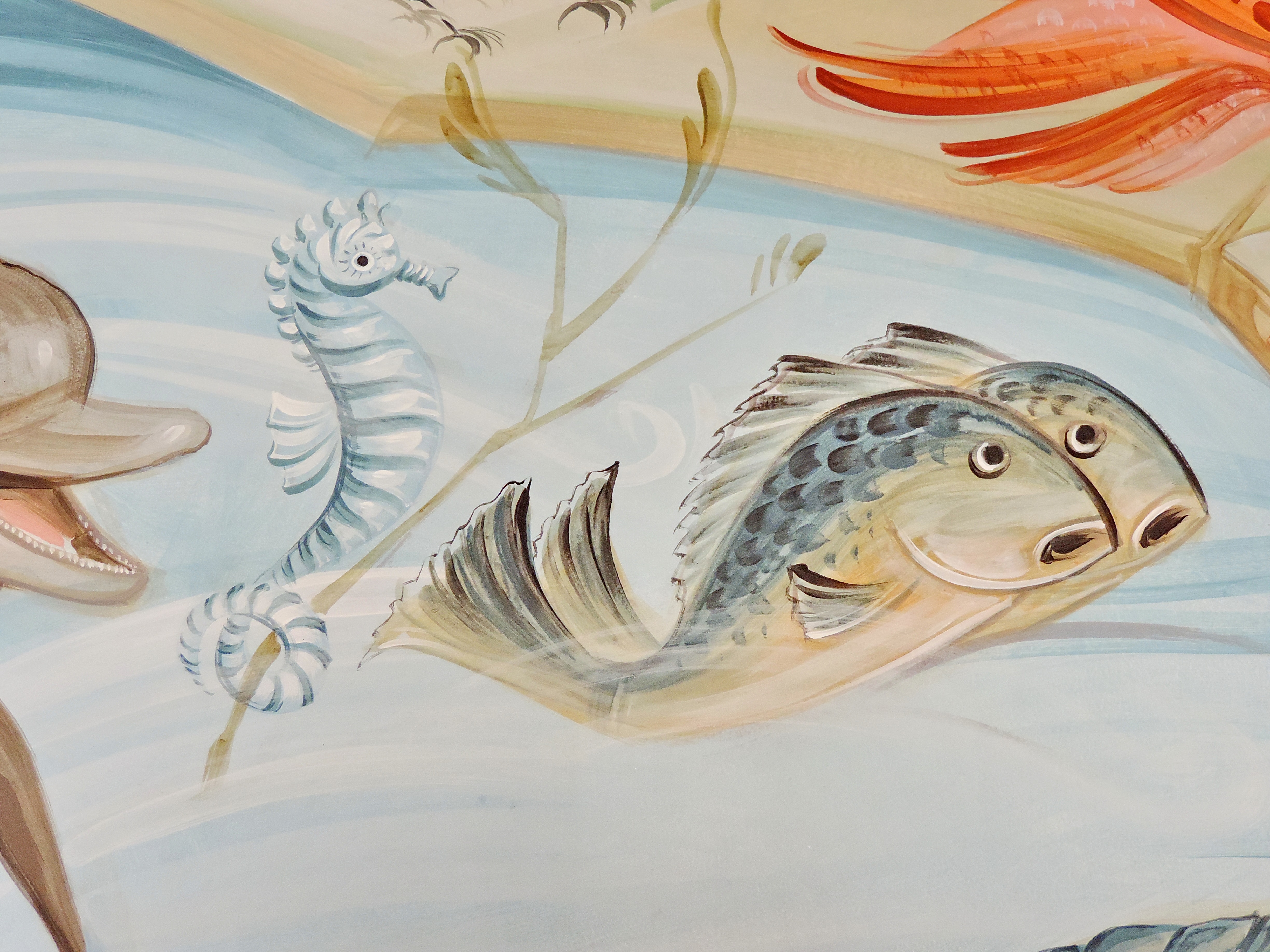 Рисование рыбы в море