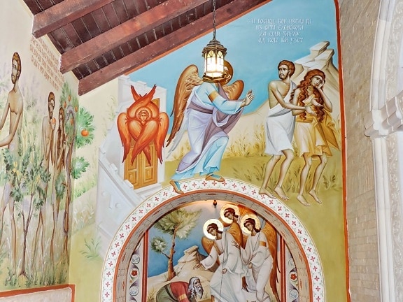 църква, Небето, икона, православна, Сърбия, декорация, религия, изкуство