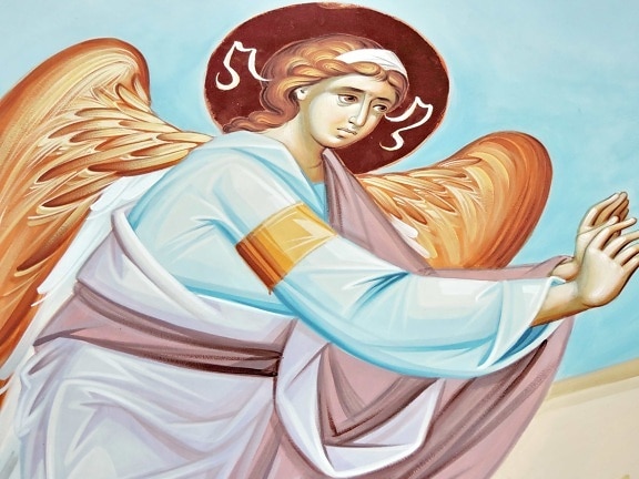 angel, christianity, icon, art, illustration, beautiful, image, hair