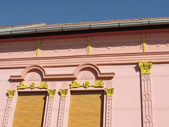 arabesque, arch, baroque, facade, pink, windows, architectural style, architecture
