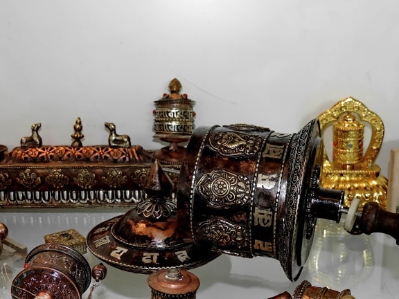 antique, art, object, old, gold, table, decoration, religion