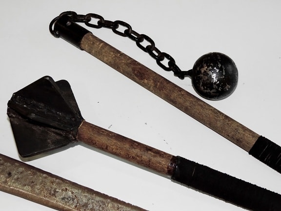 Antik, aus Gusseisen, mittelalterliche, Museum, alt, Waffe, Stahl, Metall