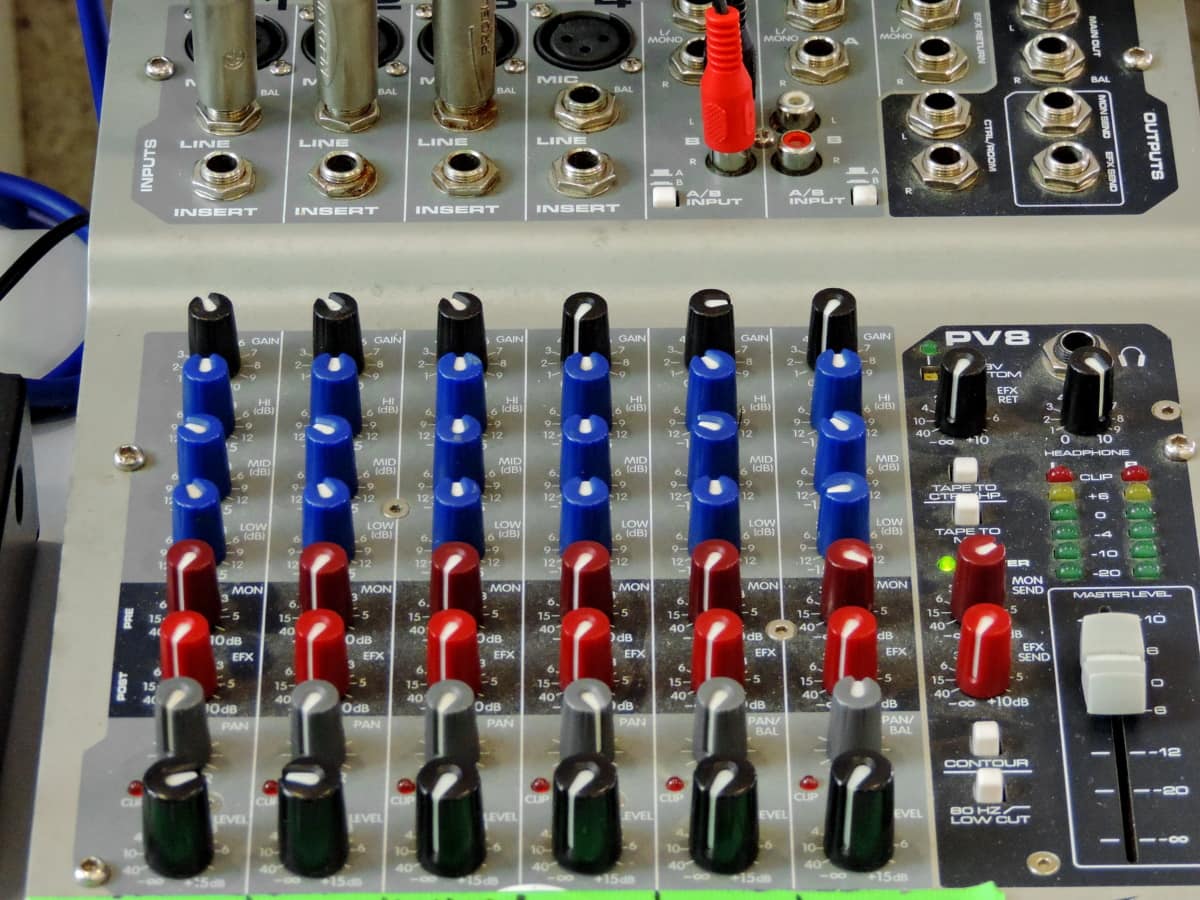 audio, equipamiento, intensidad, mezclador, conmutador, control, sonido, tecnología