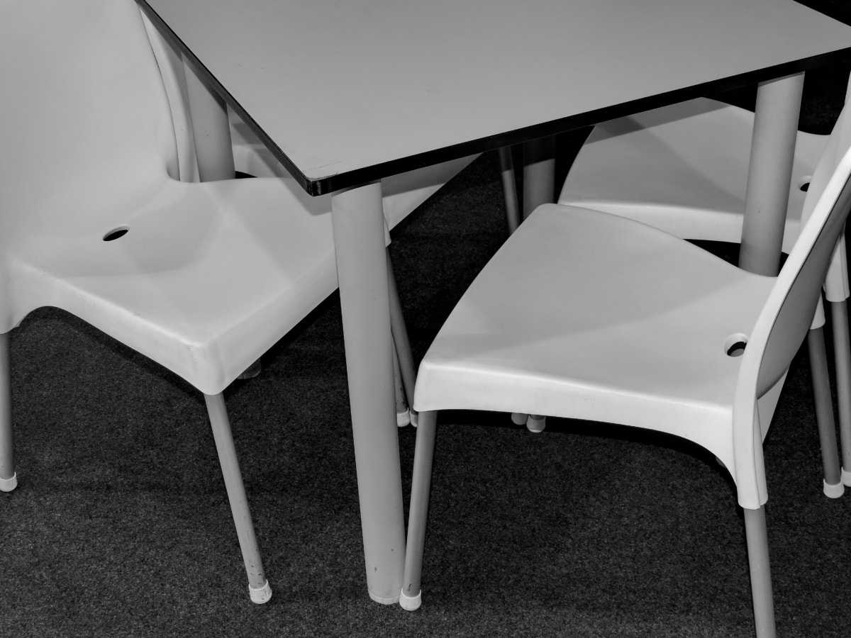 meble, urządzenia, Fotel, krzesło, stół, współczesny, pusty, Pokój