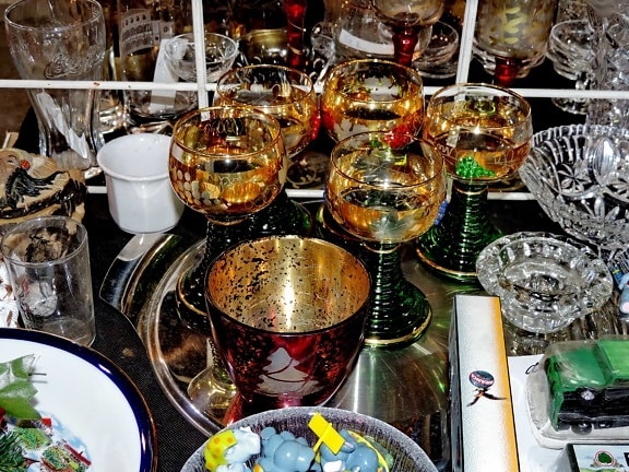 glass, glassware, object, shop, confectionery, market, traditional, table