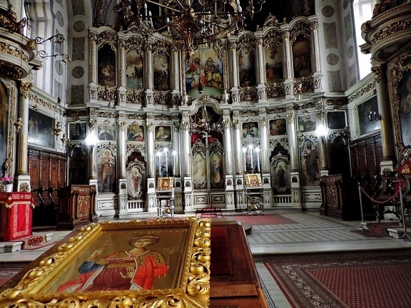 mezbah, dekorasi interior, desain interior, Ortodoks, Candi, agama, struktur, Gereja