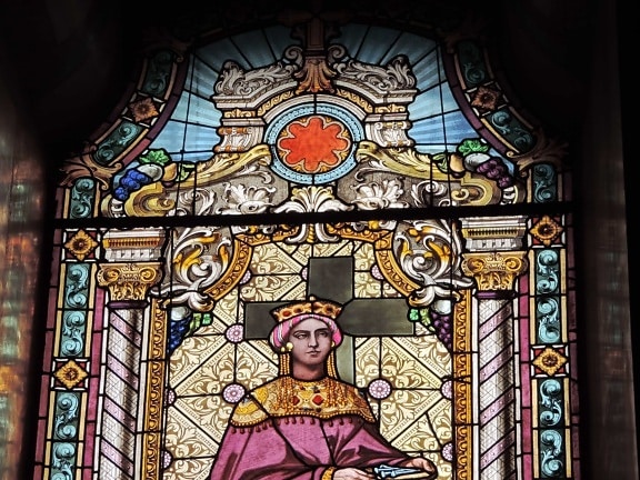 Όμορφο κορίτσι, πριγκίπισσα, Αγίου, τέχνη, χρωματισμένο γυαλί, που καλύπτει, θρησκευτικές, Εκκλησία