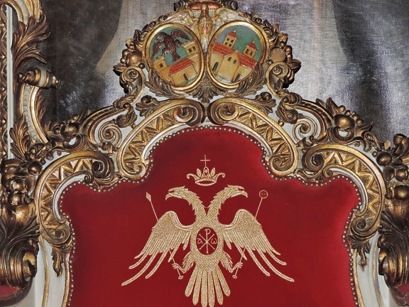 utskjæring, stol, håndlaget, middelalderen, ornament, pidestall, Royal, dekorasjon