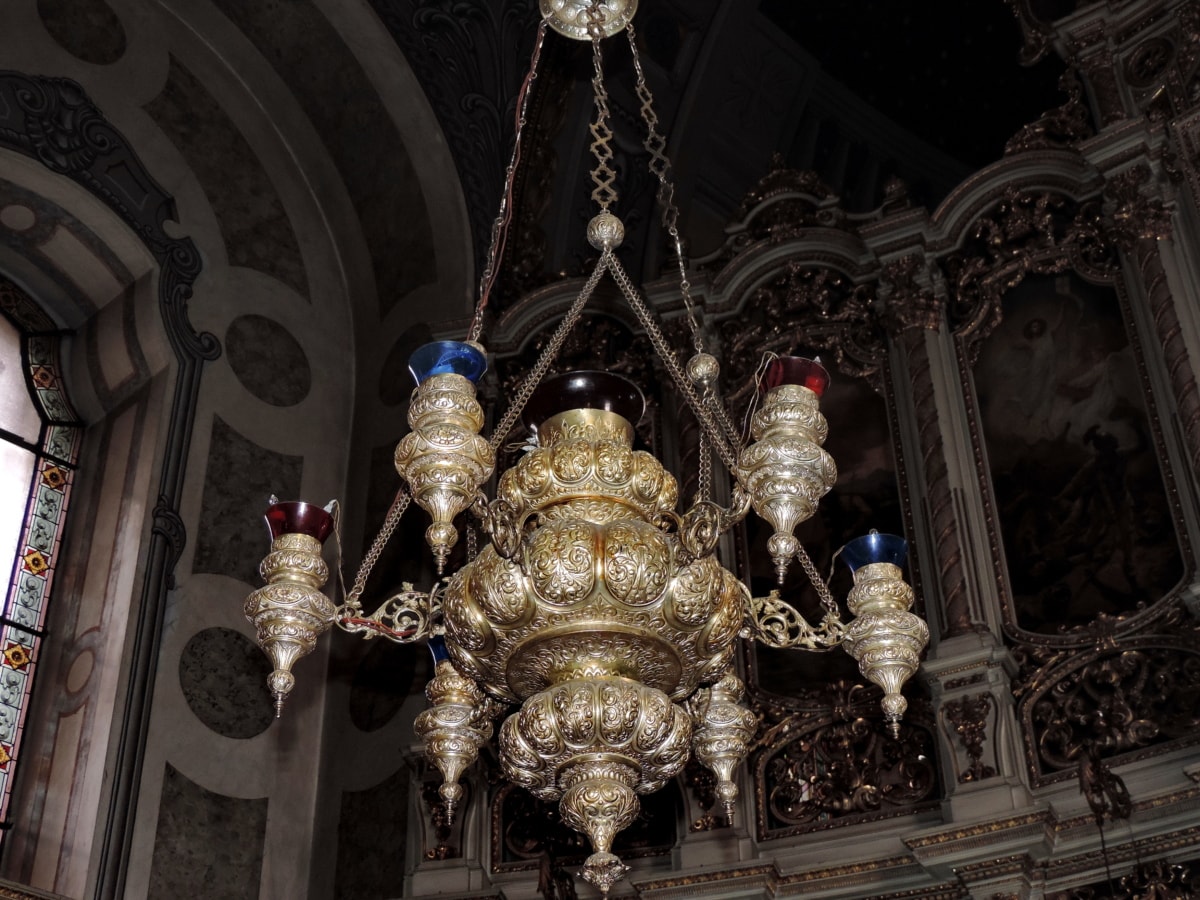 barocco, in ottone, Lampadario a bracci, fatto a mano, ortodossa, argento, architettura, religione
