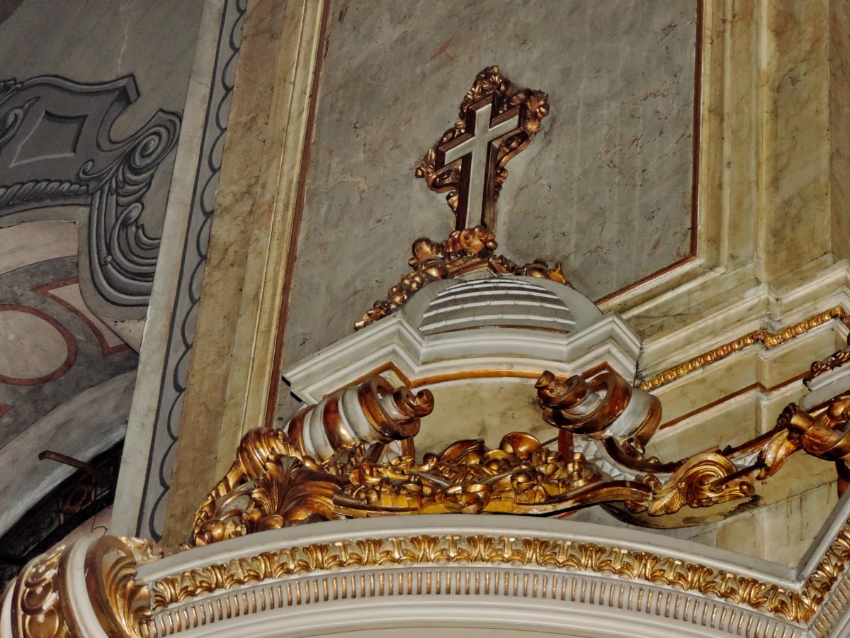 Byzantine, Croix, Or, à la main, décoration d’intérieur, orthodoxe, religion, architecture
