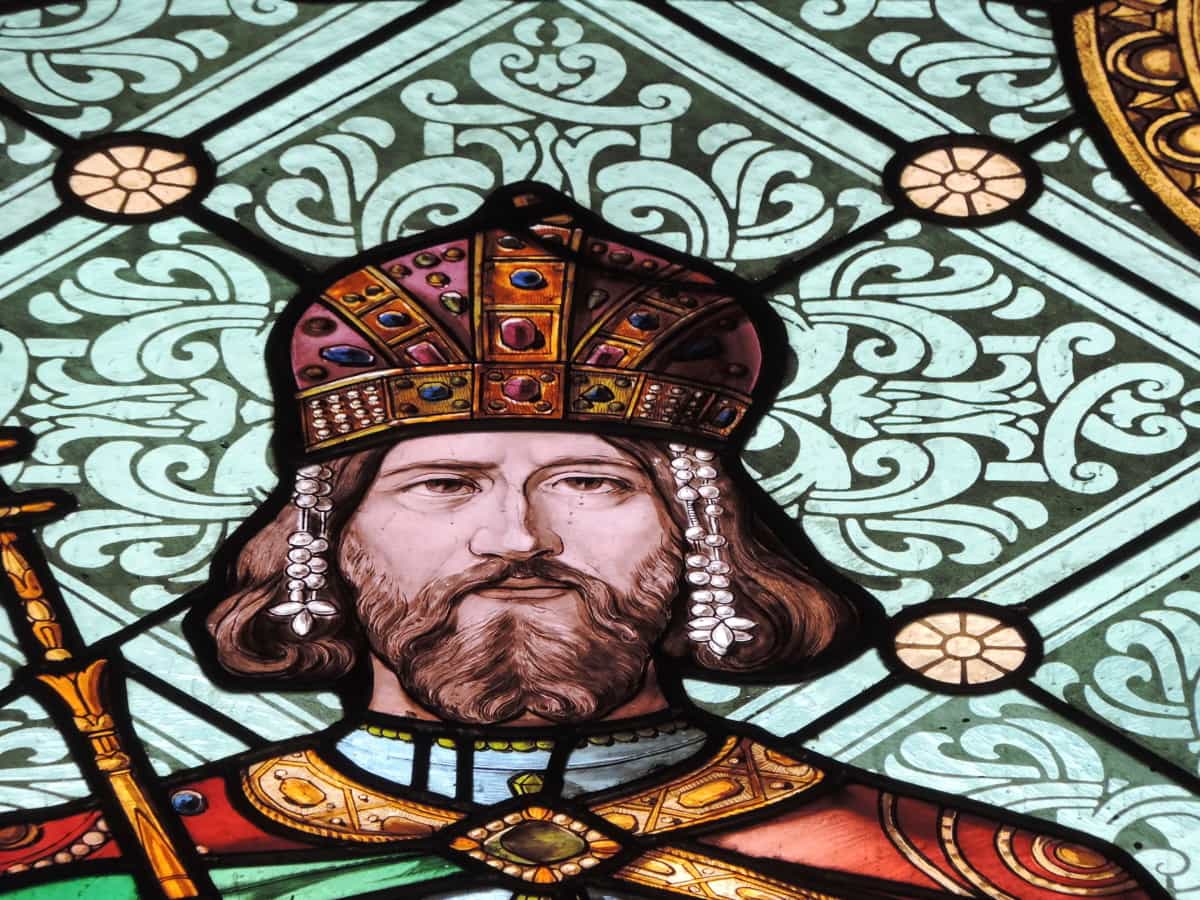 crown, face, handsome, prince, stained glass, art, religion, decoration
