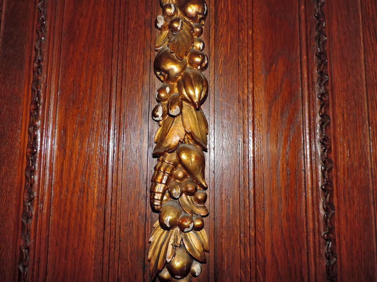 barroco, carpintaria, esculturas em, feito à mão, de madeira, madeira, cinzeladura, porta