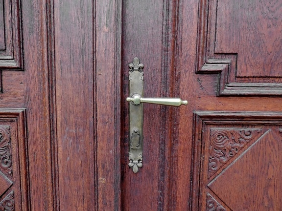 porta d'ingresso, in legno, dispositivo, trama, catch, legno, porta, vecchio