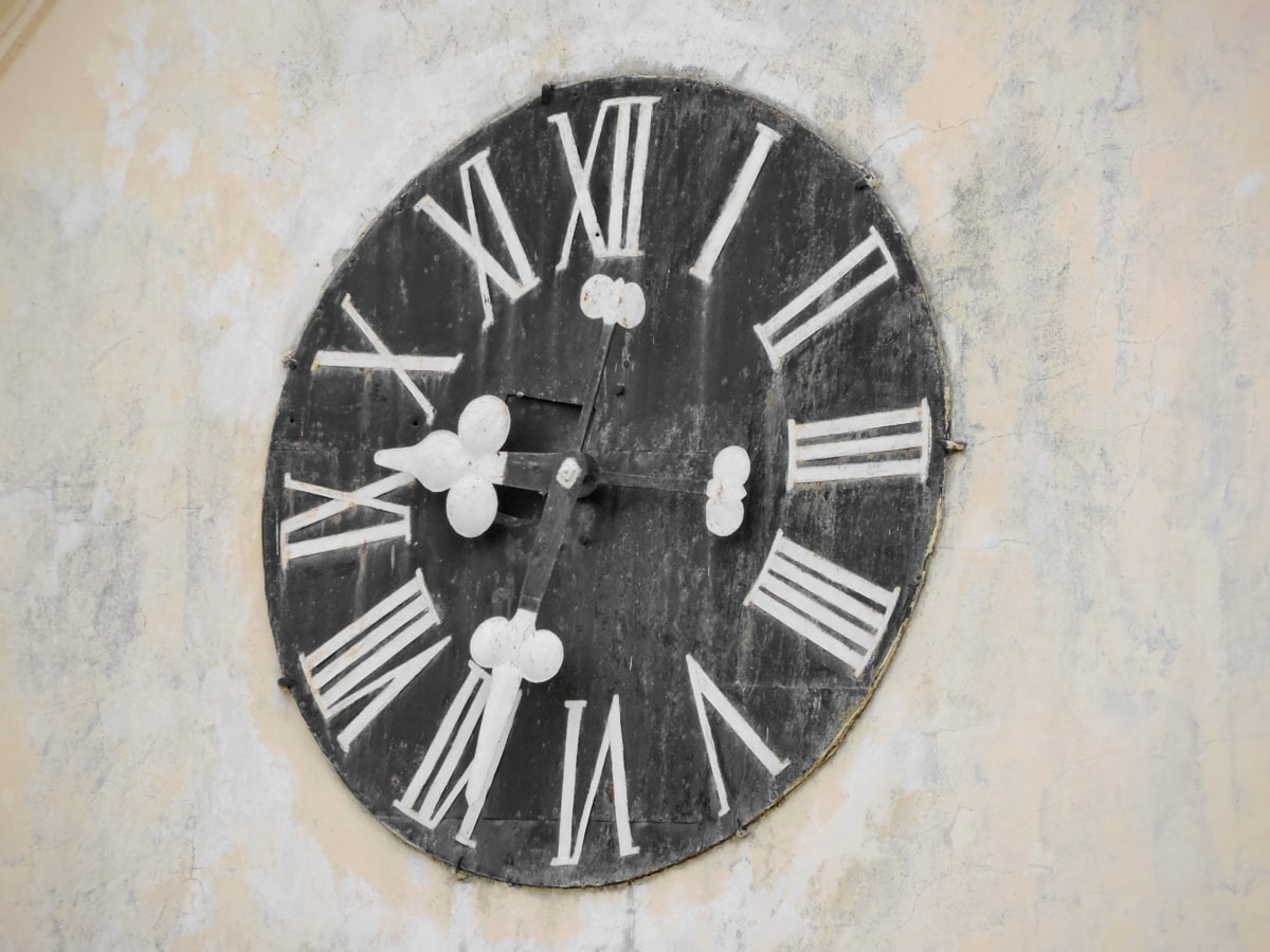 reloj analógico, tiempo, reloj, antiguo, antiguo, vendimia, pared, Clásico
