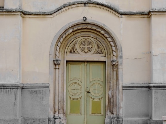 γοτθικός, Εραλδική, κληρονομιά, μπροστινή πόρτα, πρόσοψη, πόρτα, παλιά, αρχιτεκτονική