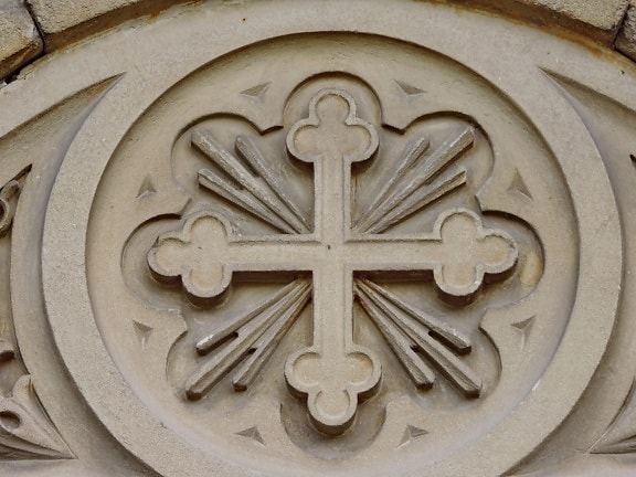 cristão, Cristianismo, Cruz, símbolo, arquitetura, antiga, velho, decoração