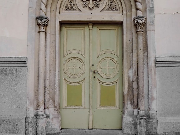porte d’entrée, ornement, vieux, architecture, façade, Création de, colonne, maison