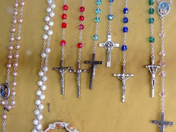 Christianisme, cadeaux, bijoux, religieux, Collier, décoration, perles, précieux