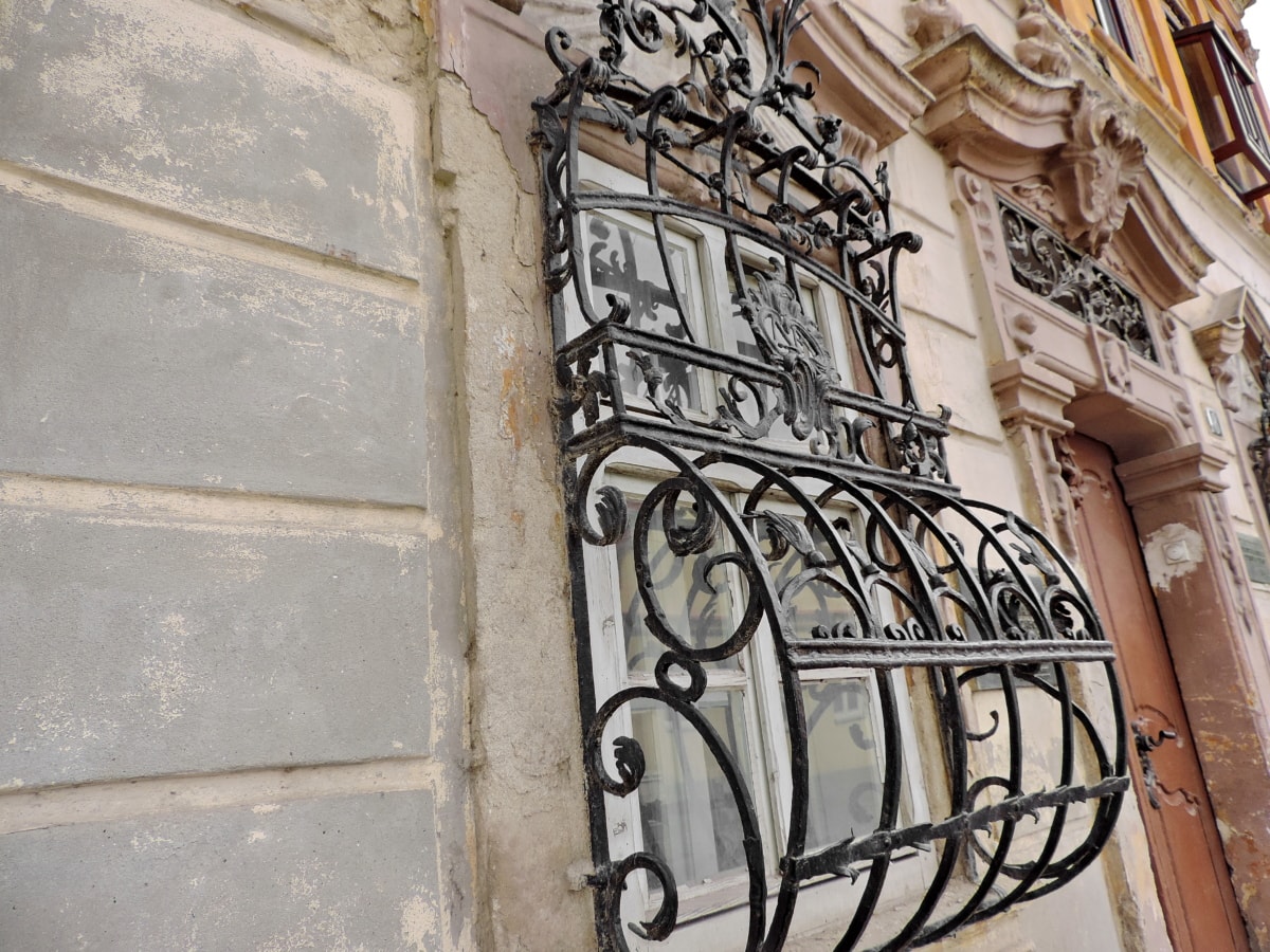 cast iron, facade, front door, ornament, decoration, wall, architecture, building