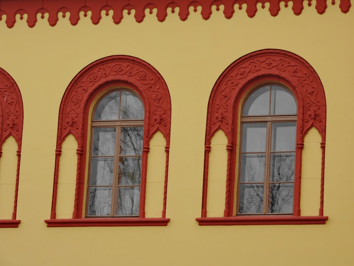 barokk, ablak, homlokzat, építészet, épület, ablak, régi, Művészet