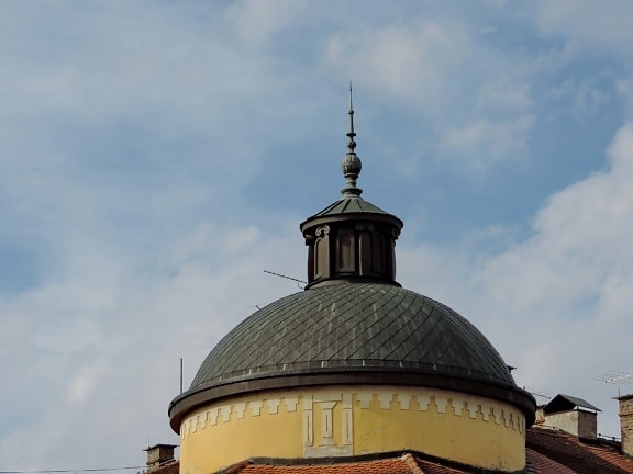 baroc, cer albastru, cultura, centrul orasului, pe acoperiş, cupola, clădire, acoperiş