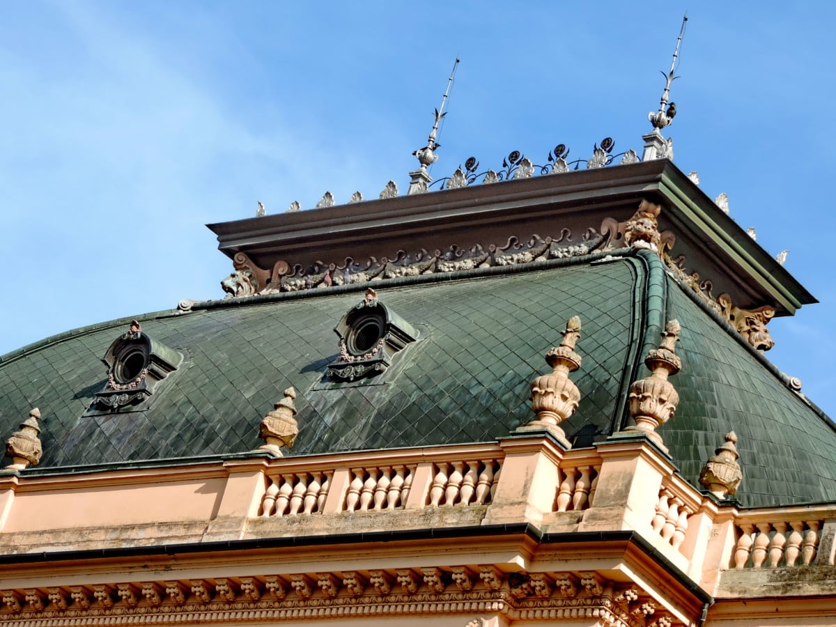 Château, à la main, ornement, Palais, sur le toit, Création de, architecture, résidence