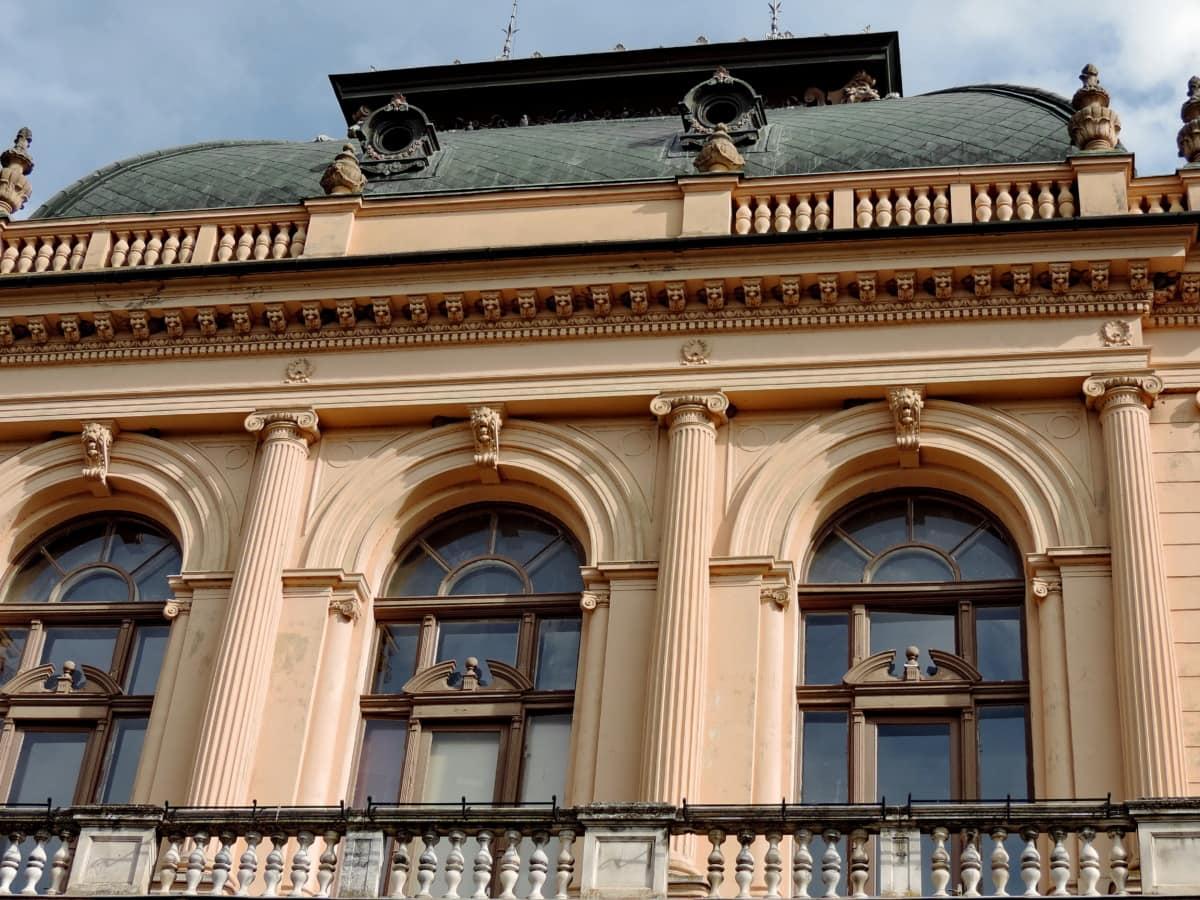 balkong, barock, museet, Palace, fönster, arkitektur, fasad, Skapa