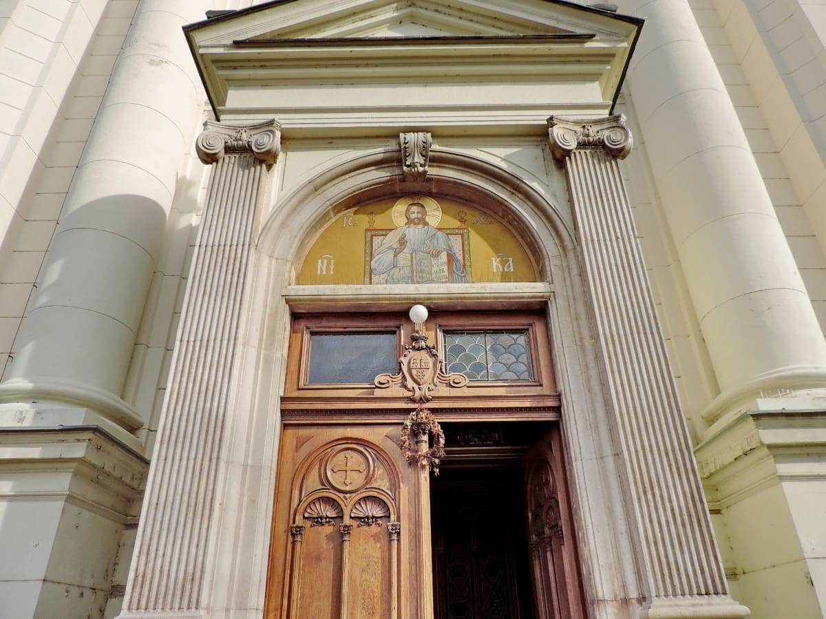porta da frente, catedral, arquitetura, Igreja, fachada, edifício, coluna, cidade