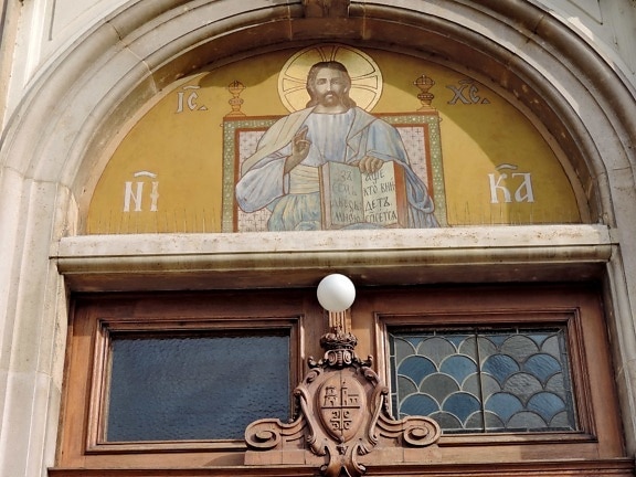 Передняя дверь, Православные, Церковь, Архитектура, фасад, окно, Построение, Структура
