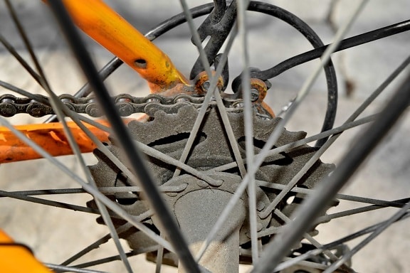 cykel, växelspak, enhet, hjulet, fordon, stål, tråd, cykel