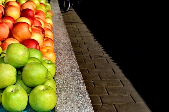 แอปเปิ้ล, มีสีสัน, market, รับประทานอาหาร, ผลไม้, แอปเปิ้ล, ส้ม, มะนาว