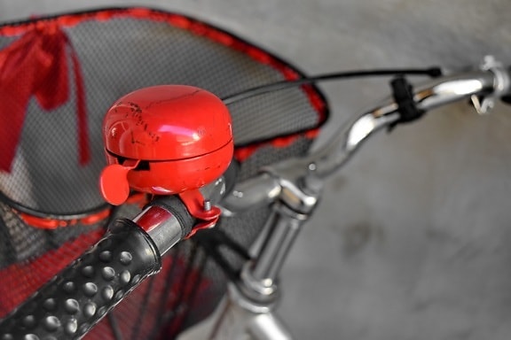 campana, nostalgia, rojo, acero, rueda de manejo, bicicleta, vehículo, equipamiento