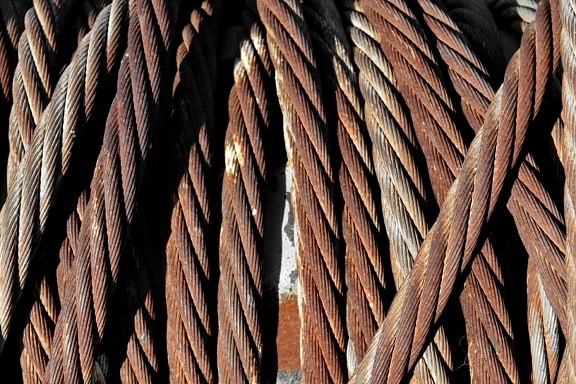 cast iron, rust, steel, line, rope, knot, texture