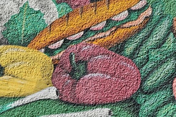 pimiento, Graffiti, vegetales, textura, patrón de, tela, hecho a mano, diseño