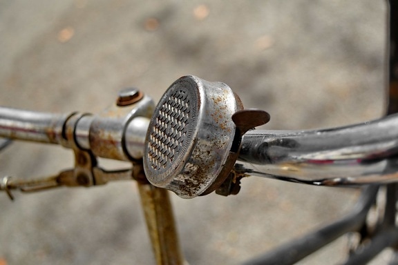 bell, bicycle, cast iron, chrome, metal, metallic, nostalgia, old