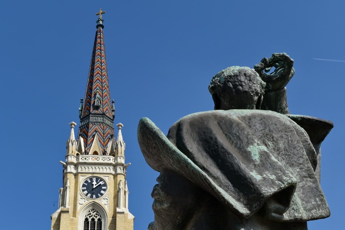 Башня церков, скульптура, Улица, Башня, Архитектура, Церковь, Построение, Статуя