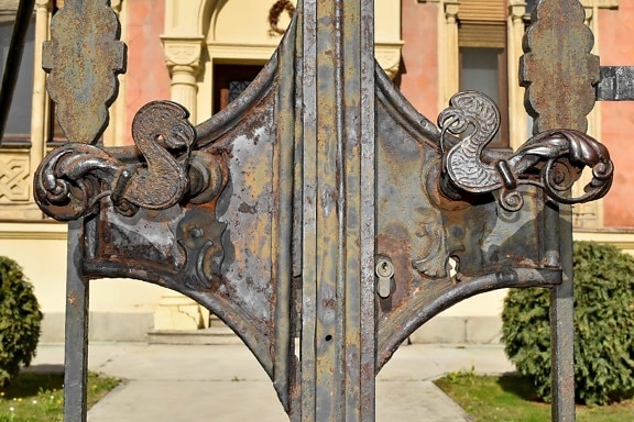 cast iron, front door, old, gate, door, architecture, entrance, antique
