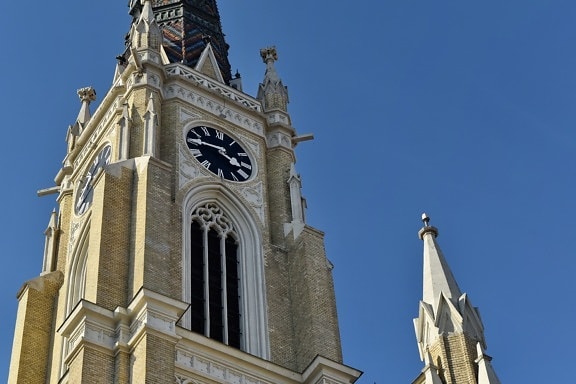 Torre de la iglesia, fachada, gótico, punto de referencia, arquitectura, construcción, Torre