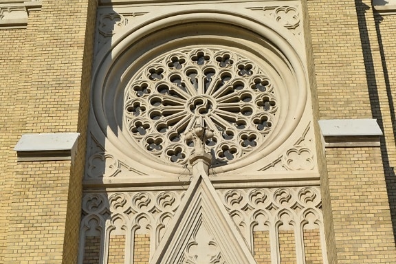 Arabeske, Kreis, Ornament, Fenster, Erstellen von, Kathedrale, Rahmen, Kirche