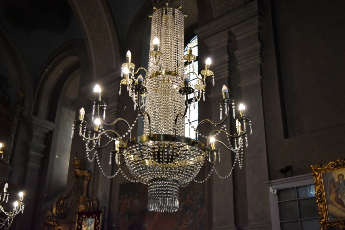 altaar, orthodoxe, kroonluchter, het platform, religie, kerk, lamp, licht