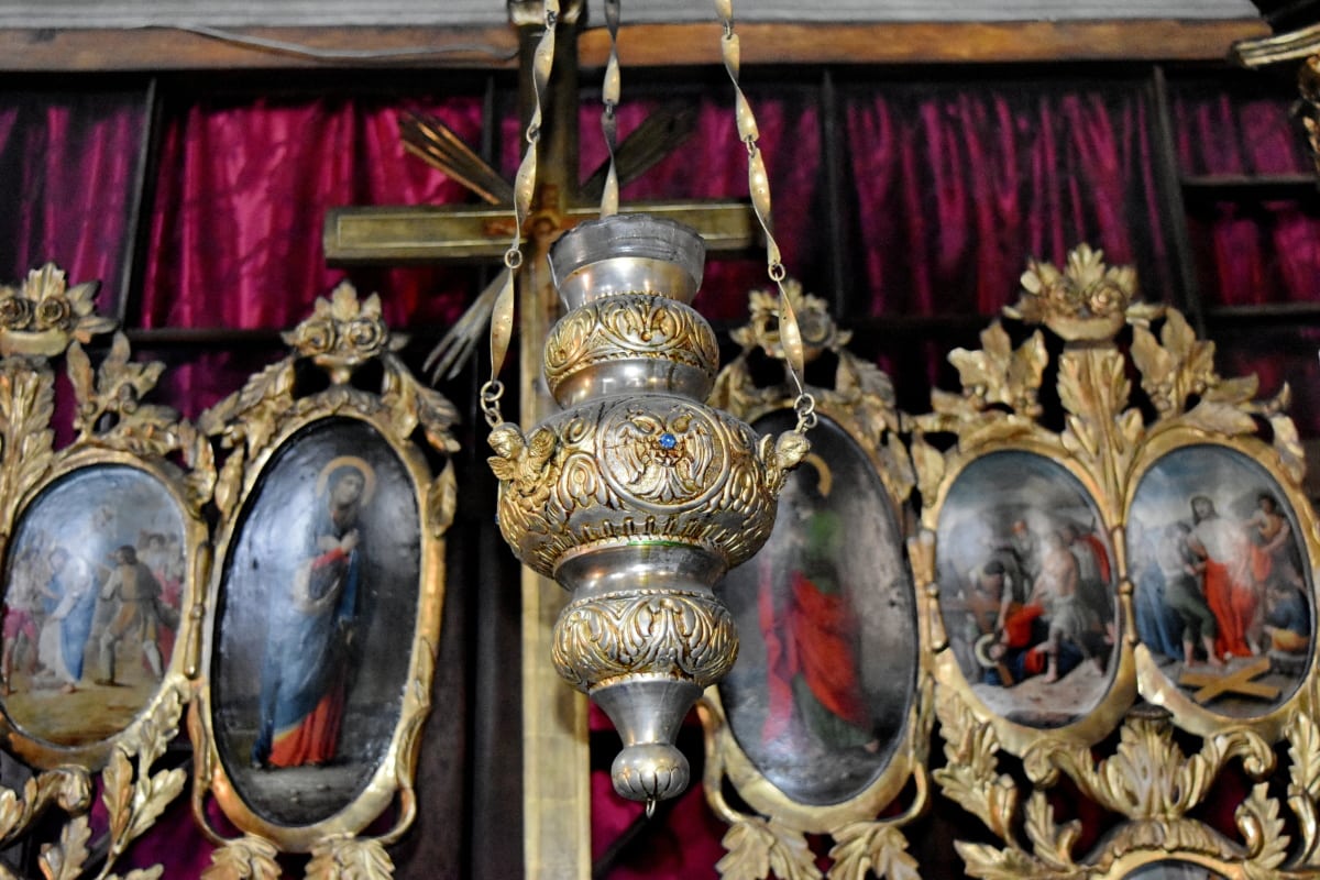 altare, fatto a mano, appeso, decorazione di interni, ortodossa, decorazione, religione, oggetto d'antiquariato