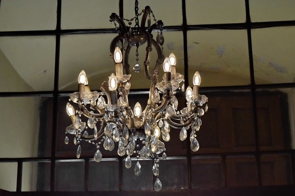Lámpara, araña de luces, lujo, decoración, adentro, diseño de interiores, antiguo, Museo