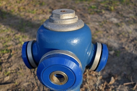 aliaj, aluminiu, albastru, din fonta, hidrant, container, echipamente, natura